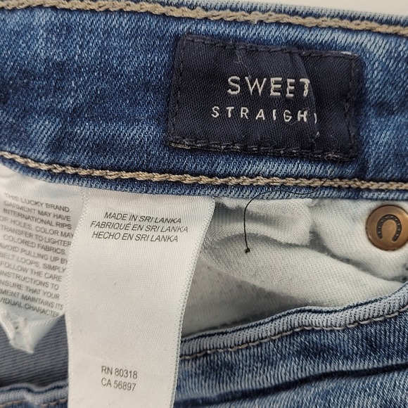 Lucky Brand Sweet Straight Jeans Womens 6/28 Blue Medium Wash Stretch Denim - Picture 4 of 7